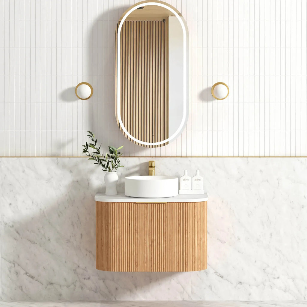 Otti Bondi Wall Hung Vanity - Woodland Oak Fluted