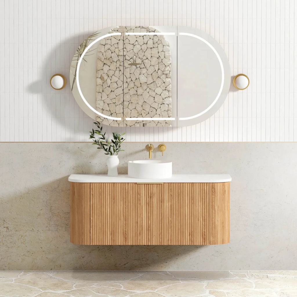 Otti Bondi Wall Hung Vanity - Woodland Oak Fluted