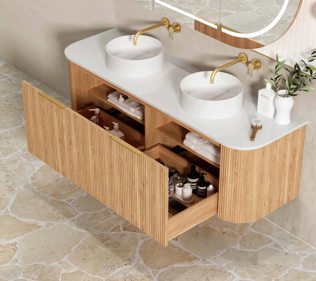 Otti Bondi Wall Hung Vanity - Woodland Oak Fluted