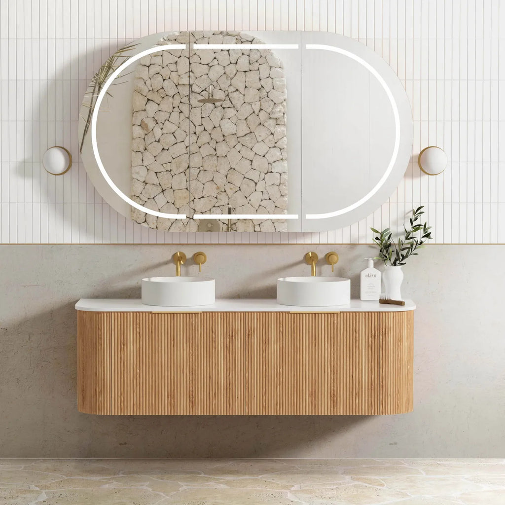 Otti Bondi Wall Hung Vanity - Woodland Oak Fluted