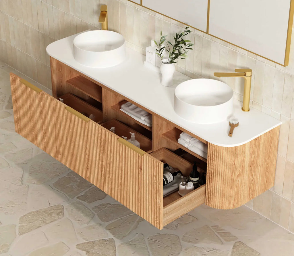 Otti Bondi Wall Hung Vanity - Woodland Oak Fluted