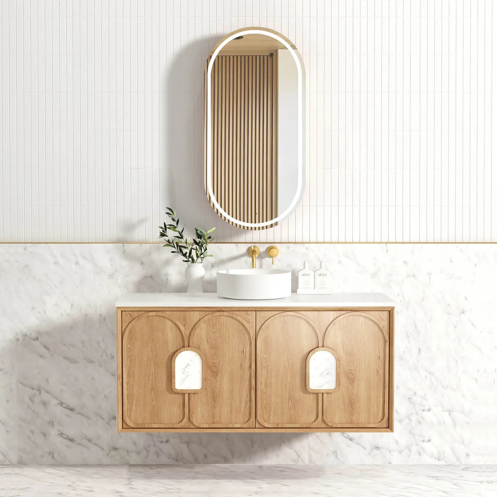 Otti Laguna Wall Hung Vanity - American Oak