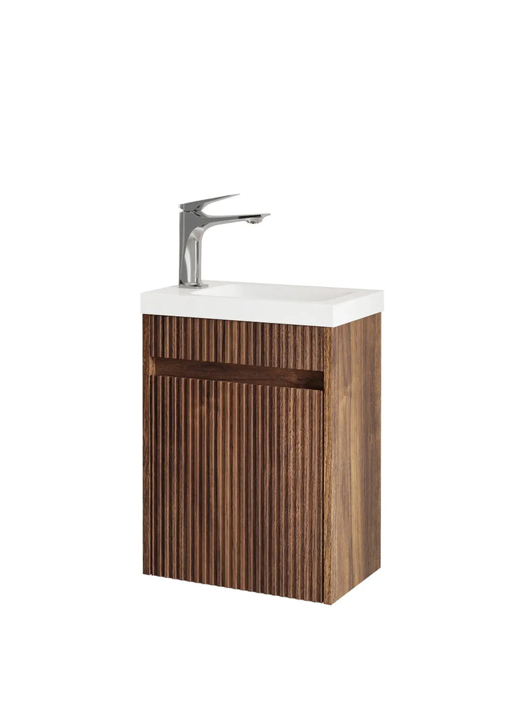 Otti Ensuite Vanity 400mm Sable Walnut Fluted Vanity