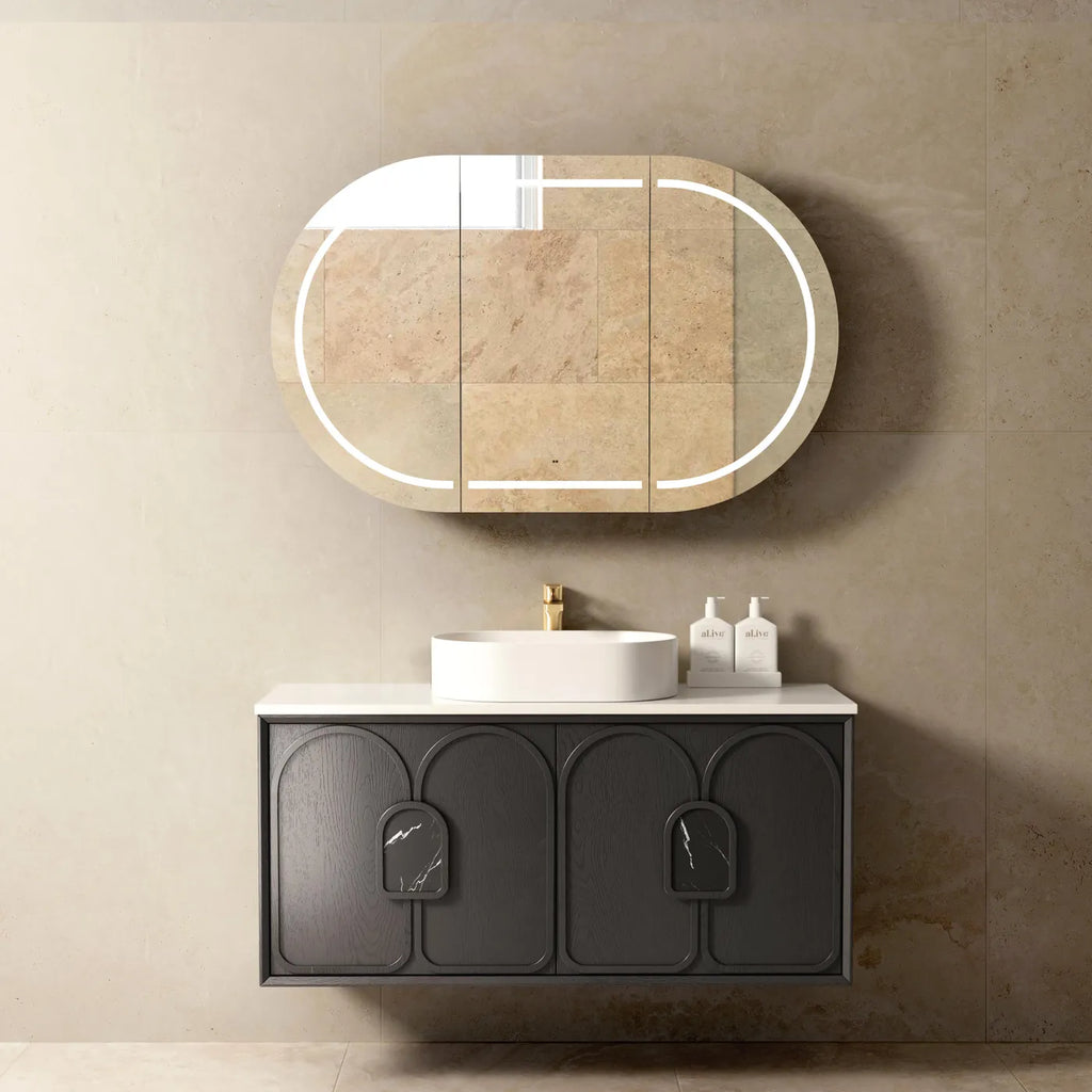 Otti Laguna Wall Hung Vanity - Black Oak