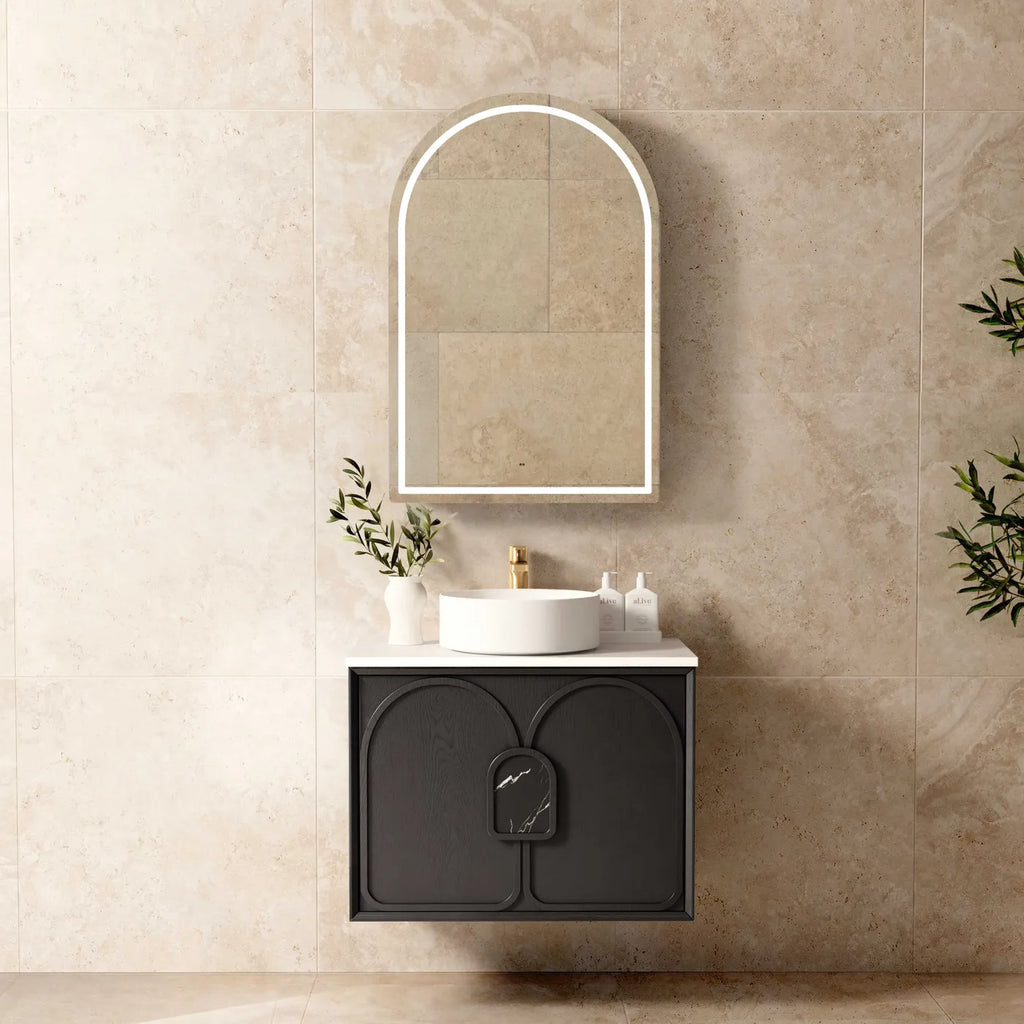 Otti Laguna Wall Hung Vanity - Black Oak