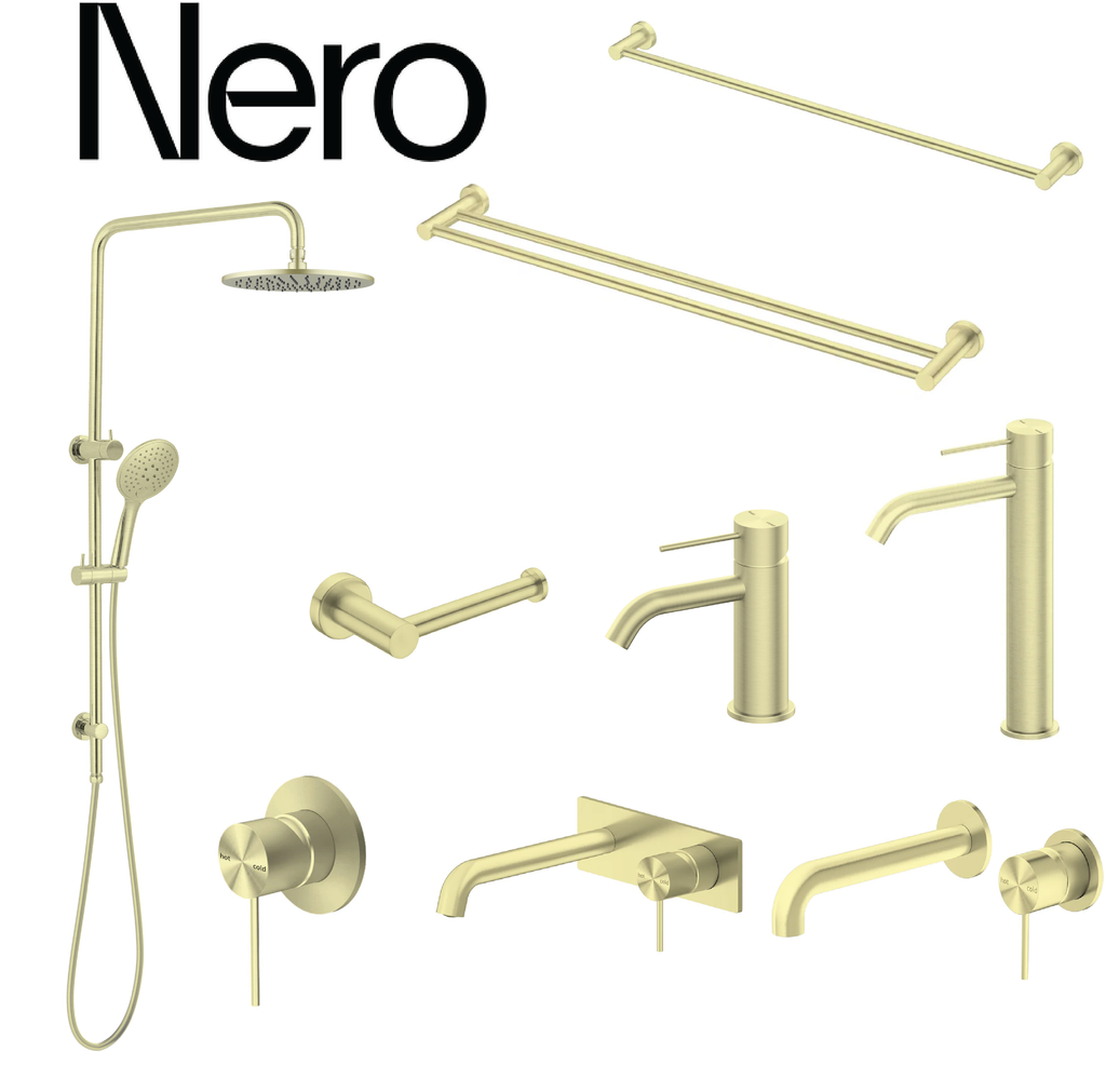 Nero Mecca Tapware Shower Mixer Package - Brushed Gold