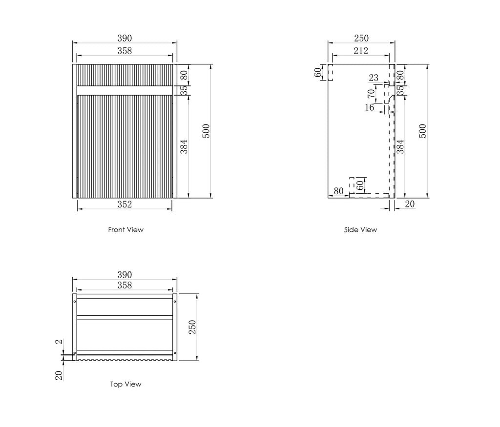 Otti Ensuite Vanity 400mm Sable Walnut Fluted Vanity