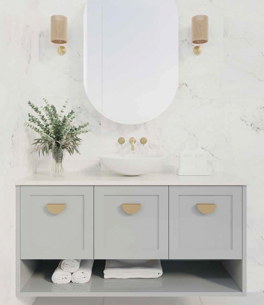 Rifco Nouveau Wall Hung Vanity with Caesarstone Top & Basin