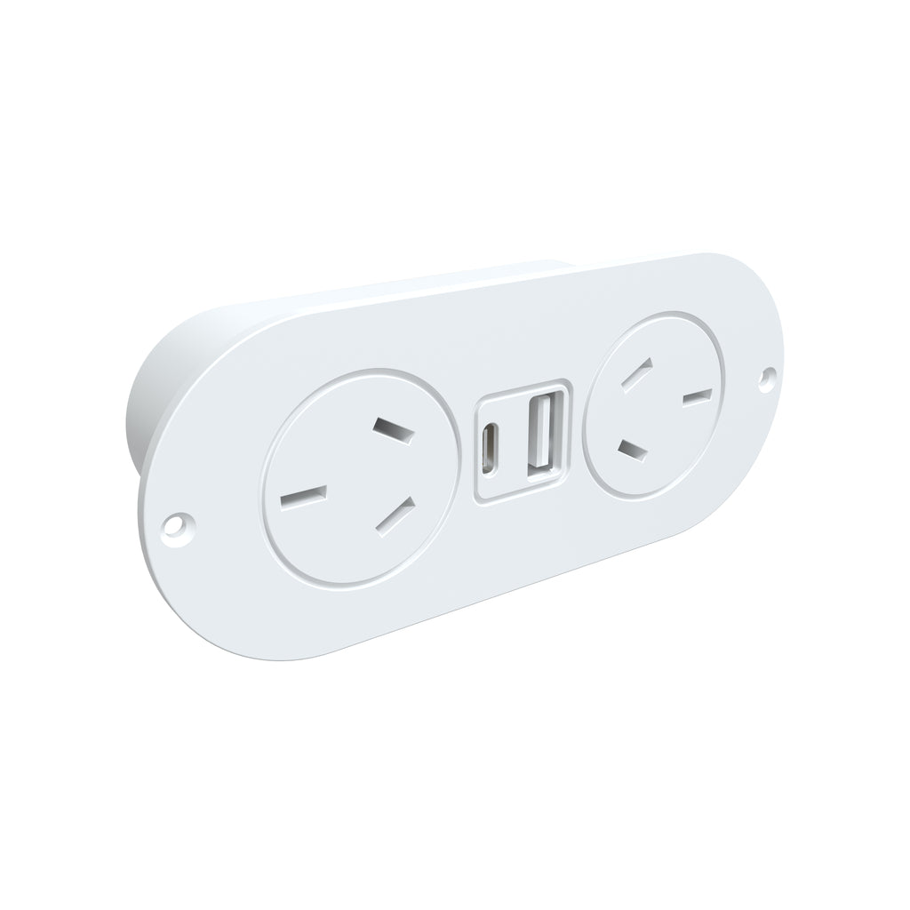 In Drawer Power Point Round White