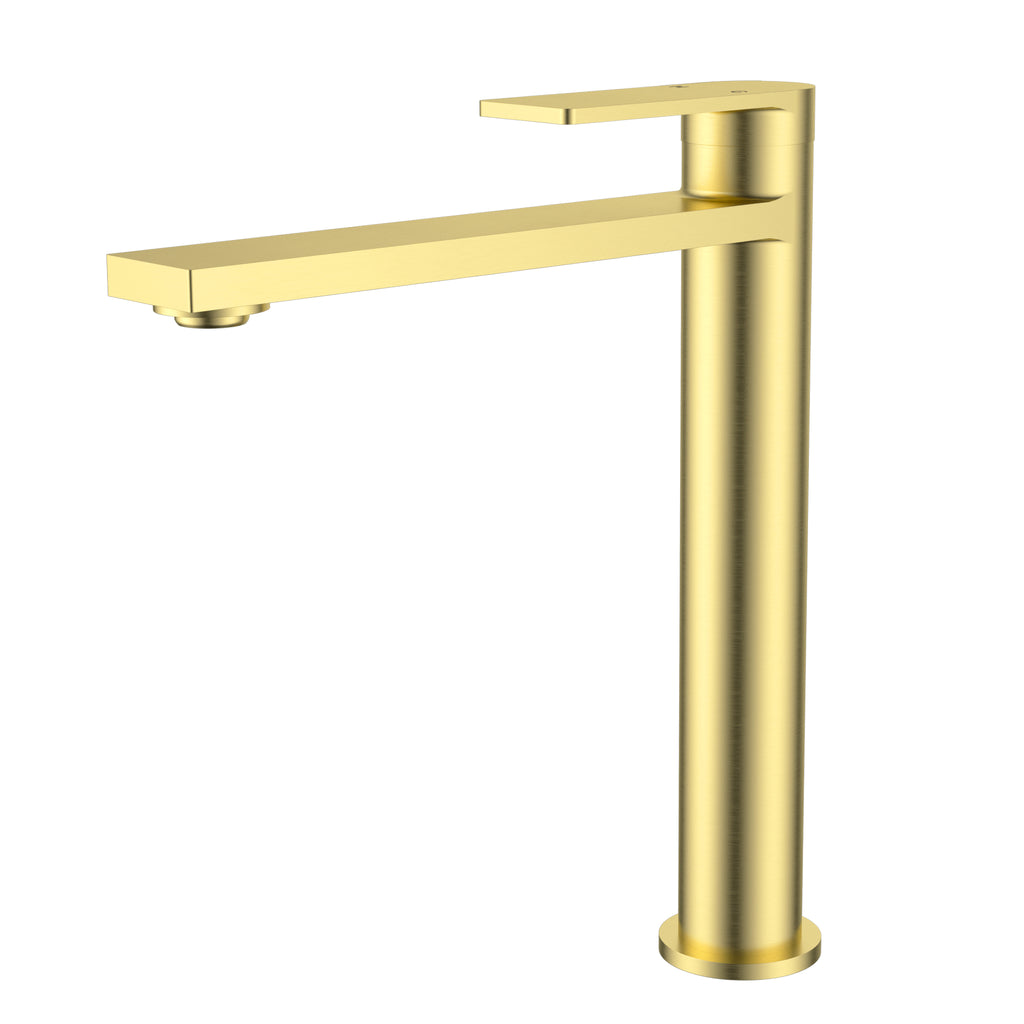 Serena Ruki Tall Basin Mixer - Brushed Gold