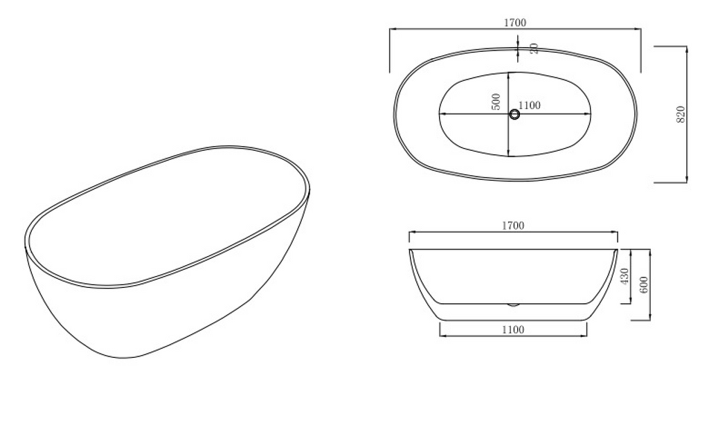 Pilano Freestanding Bathtub Gloss White