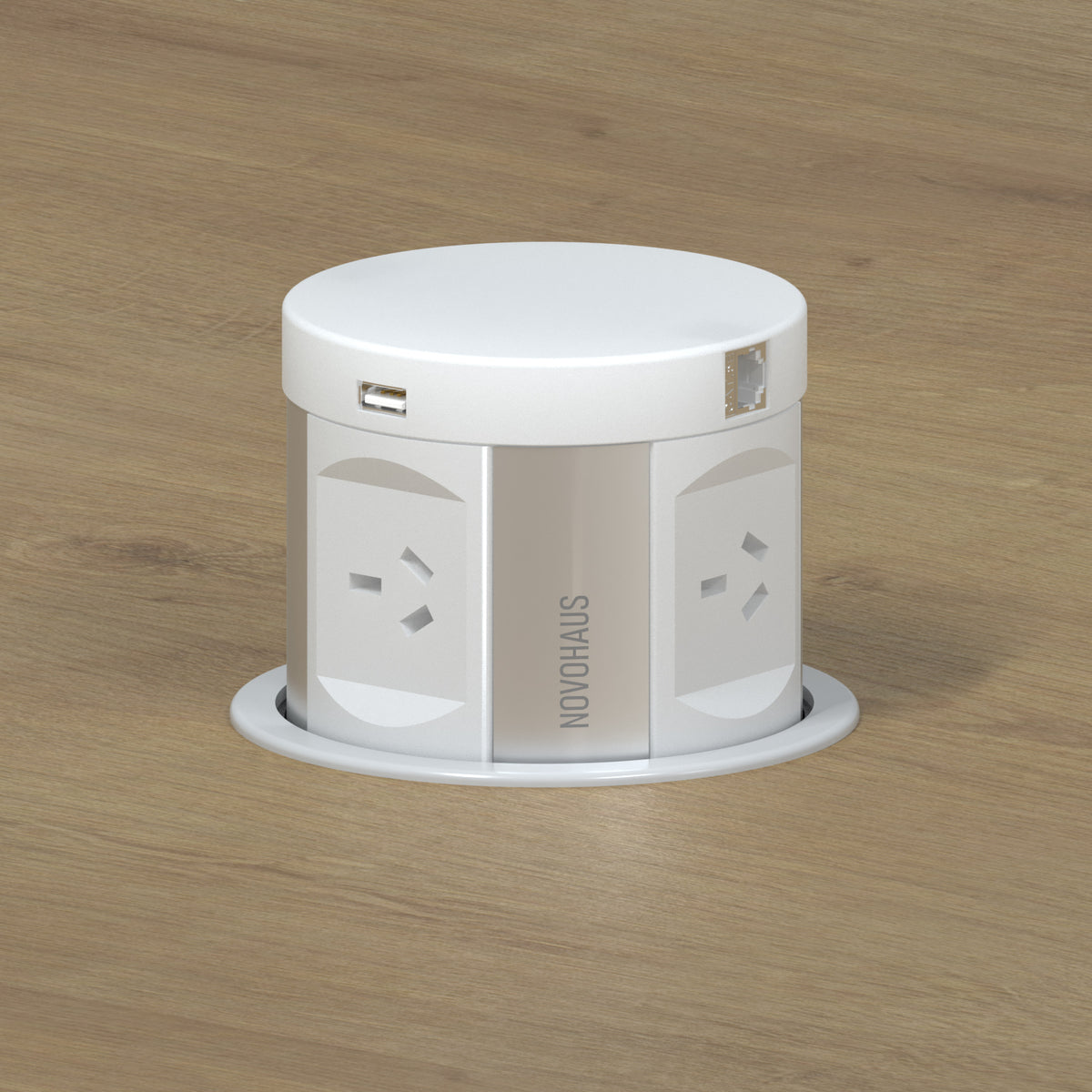 Quad Sided Pop Up Power Outlet With USB - White – Wellsons