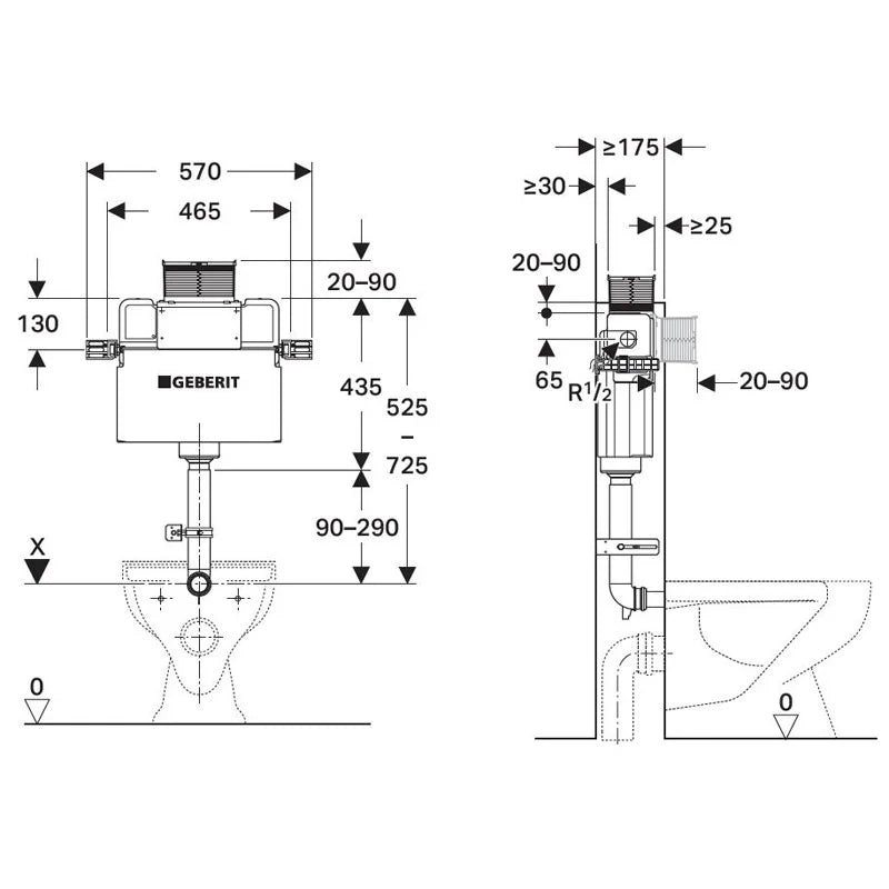 Geberit Sigma8 Frameless Inwall Concealed Cistern