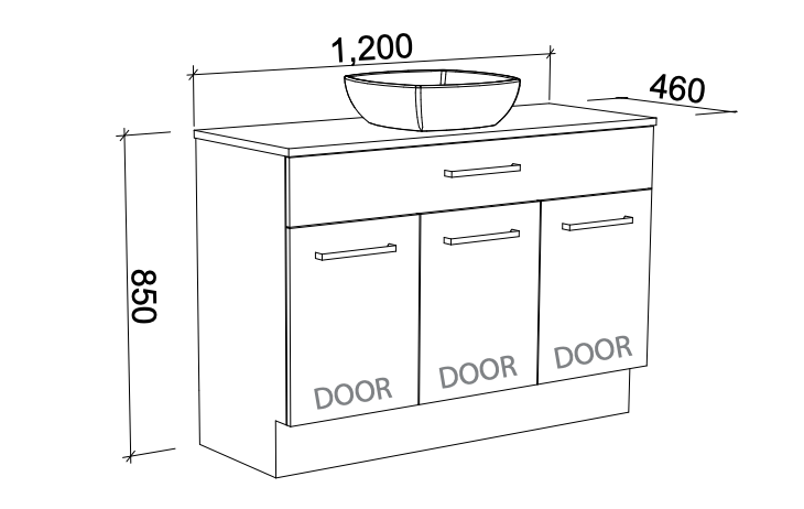 Timberline Taylor Floor Standing Vanity with SilkSurface Top & Basin