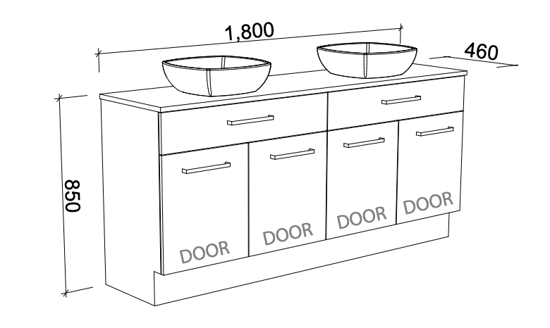 Timberline Taylor Floor Standing Vanity with SilkSurface Top & Basin