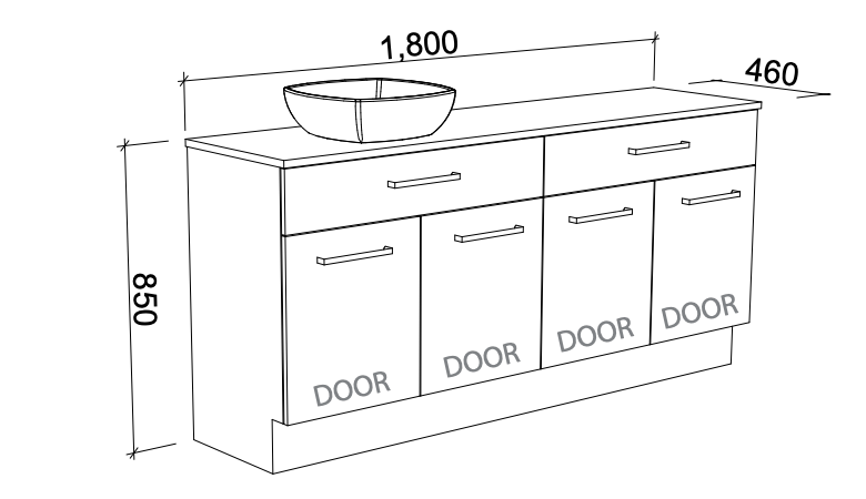 Timberline Taylor Floor Standing Vanity with SilkSurface Top & Basin