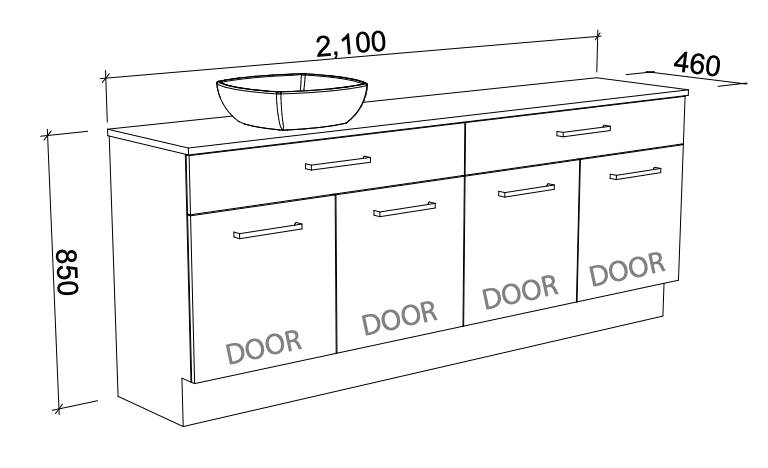 Timberline Taylor Floor Standing Vanity with SilkSurface Top & Basin