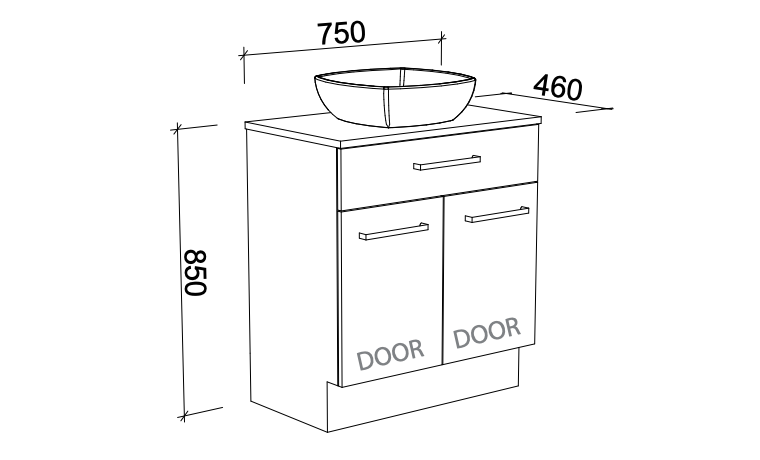 Timberline Taylor Floor Standing Vanity with SilkSurface Top & Basin