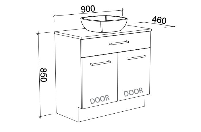 Timberline Taylor Floor Standing Vanity with SilkSurface Top & Basin