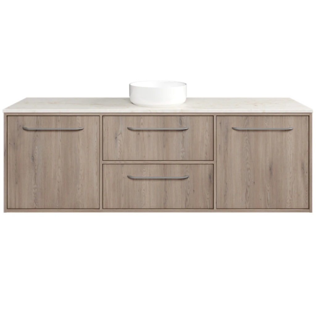 Timberline Takano Wall Hung Vanity with SilkSurface Top and Above Counter Basin