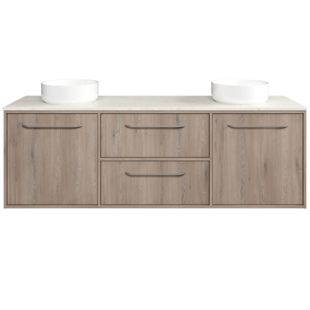Timberline Takano Wall Hung Vanity with SilkSurface Top and Above Counter Basin
