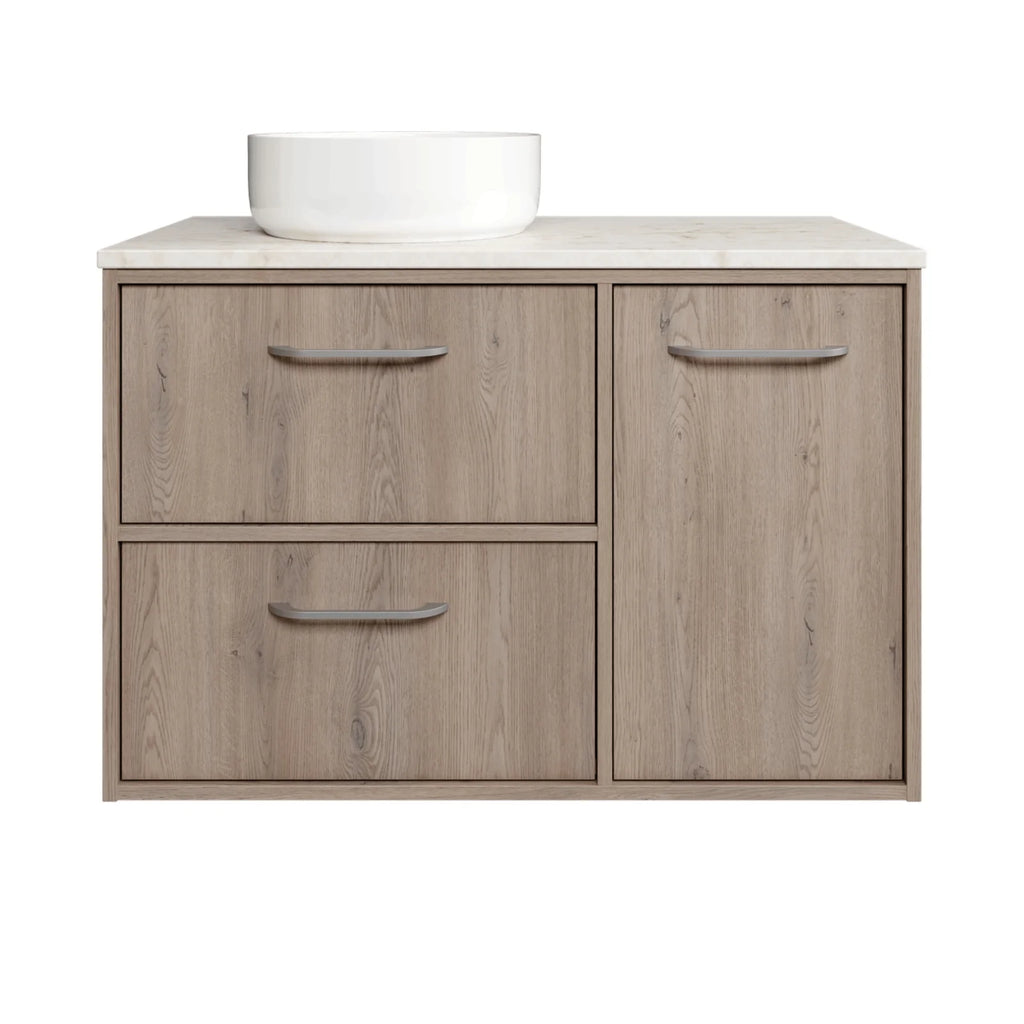 Timberline Takano Wall Hung Vanity with SilkSurface Top and Above Counter Basin