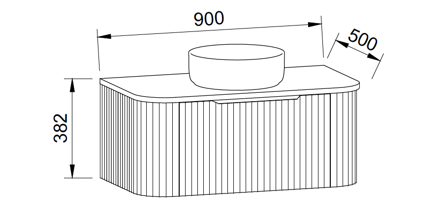 Timberline Santos Dockland Wall Hung Vanity with Above Counter Basin