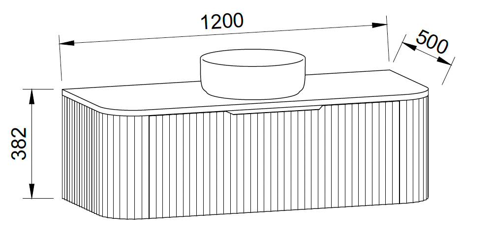 Timberline Santos Apollo Wall Hung Vanity with Above Counter Basin
