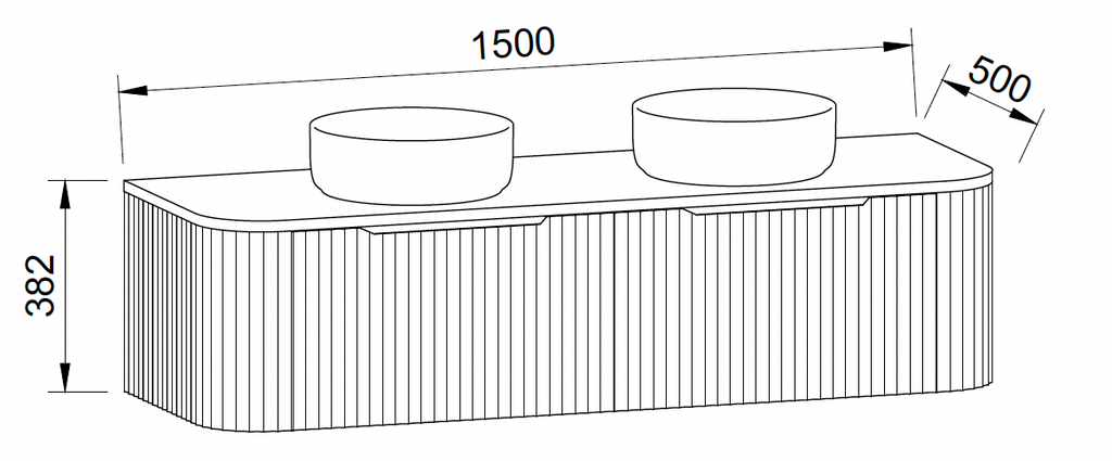 Timberline Santos Flat Panel Painted Wall Hung Vanity with Above Counter Basin