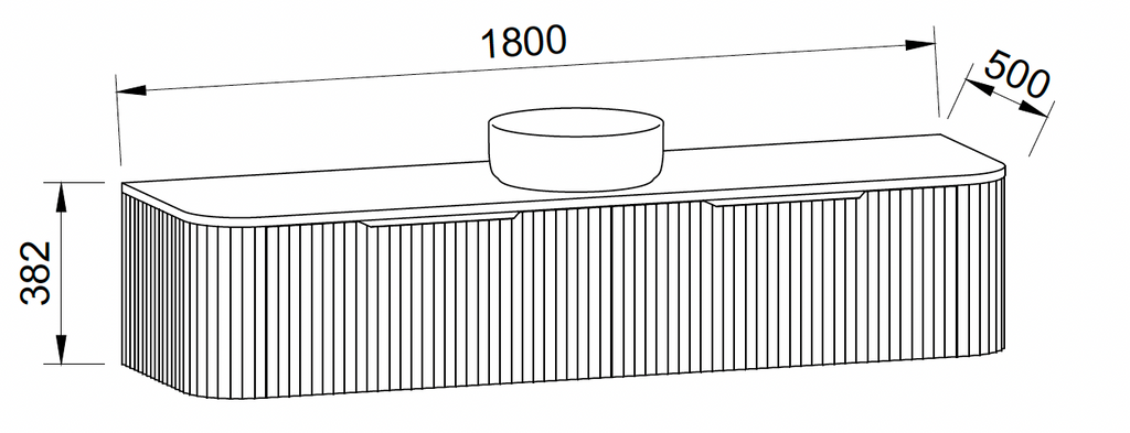 Timberline Santos Apollo Wall Hung Vanity with Above Counter Basin