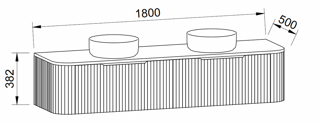 Timberline Santos Apollo Wall Hung Vanity with Above Counter Basin