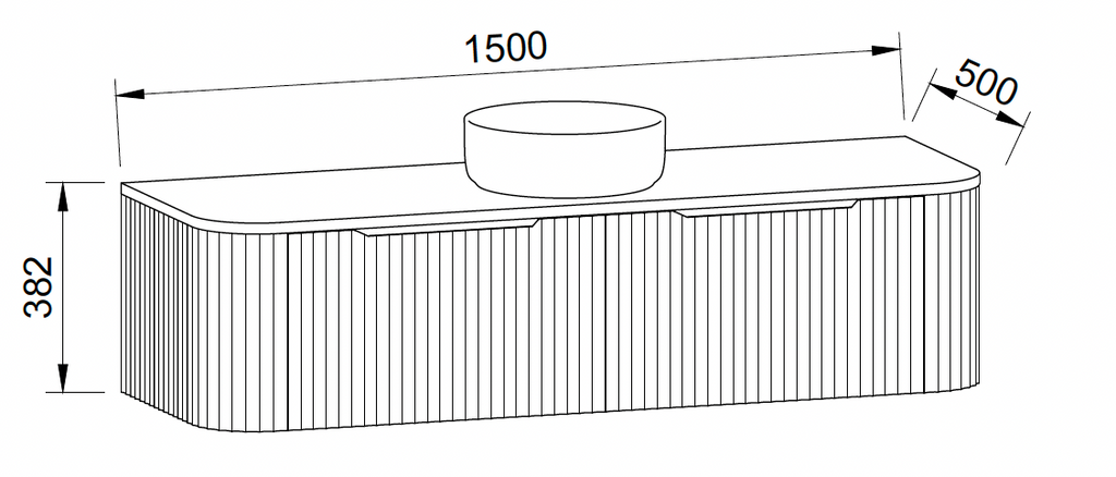 Timberline Santos Dockland Wall Hung Vanity with Above Counter Basin
