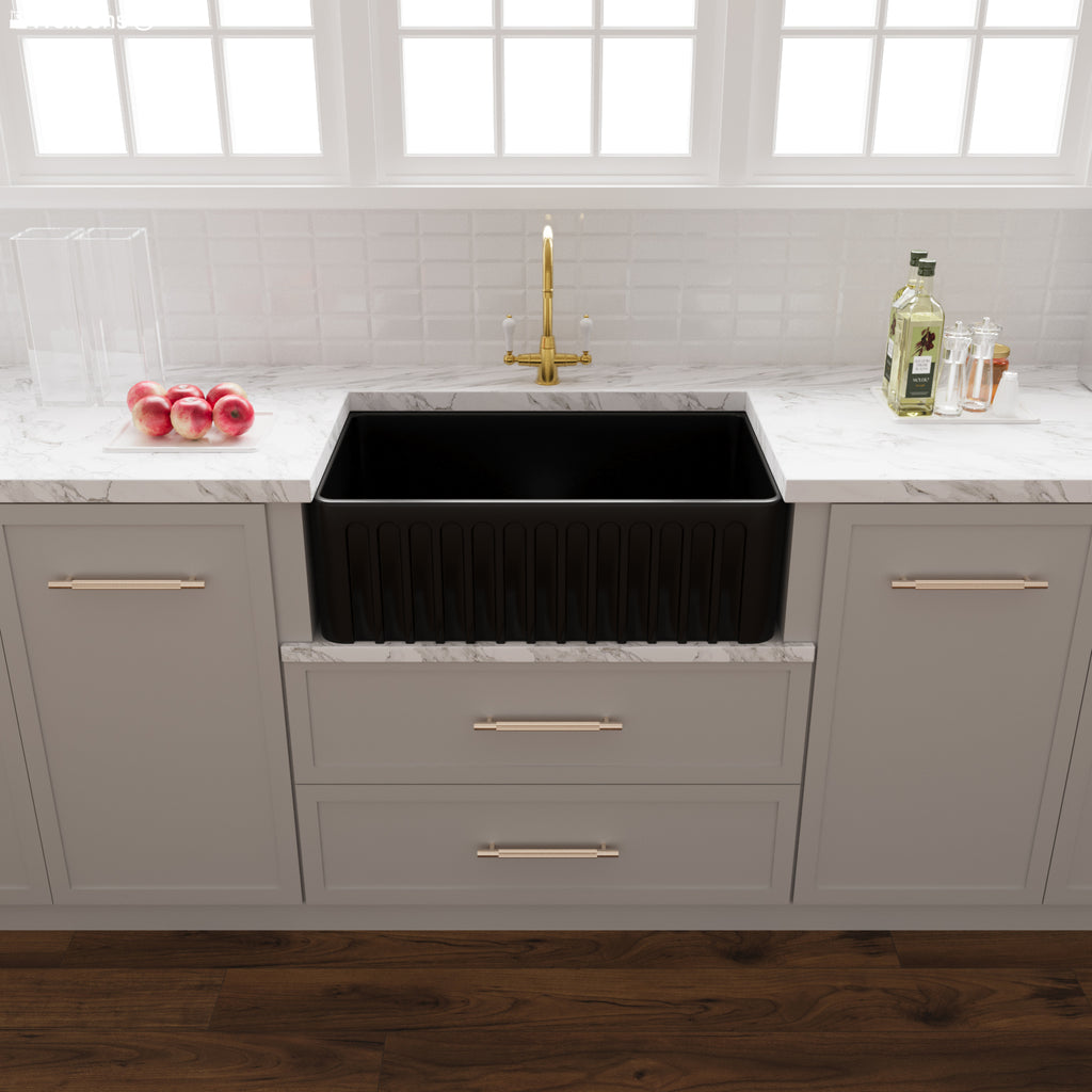 Turner Hastings Novi 75x46 Fireclay Butler Sink - Matte Black