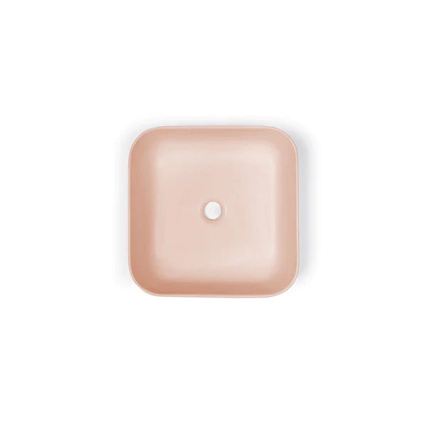 Nood Co Cube Basin Wall Hung - Clay