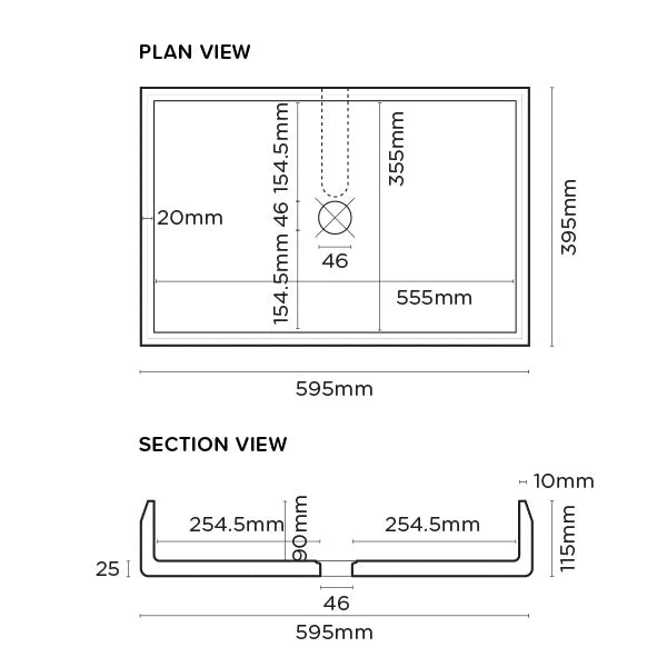 Nood Co Prism Rectangle Basin Wall Hung - Powder Blue