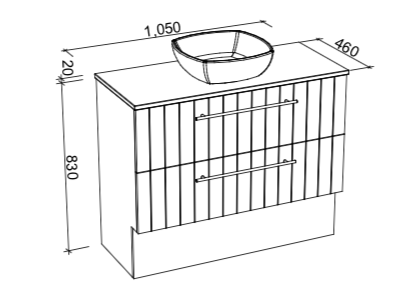 Timberline Henley Floor Standing Vanity with Above Counter Basin - Wellsons