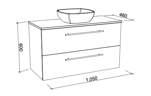 Timberline Oxbow Wall Hung Vanity with Basin - Wellsons