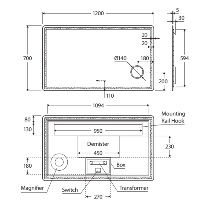 Fienza Deejay LED Mirror