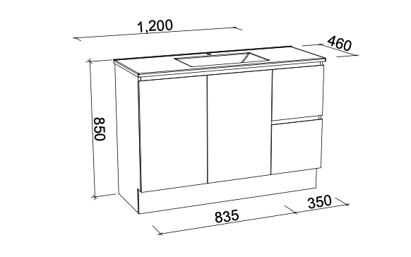 Timberline Nevada Floor Standing Vanity with Alpha Ceramic Top - Wellsons