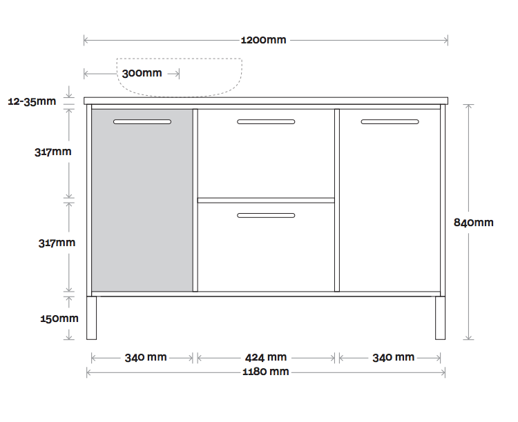 Marquis Palm Floor Standing Vanity - Wellsons