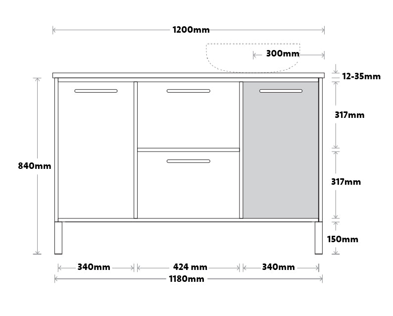 Marquis Palm Floor Standing Vanity - Wellsons