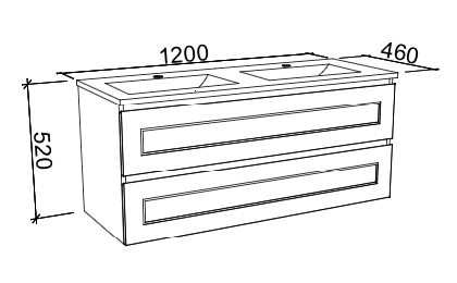 Timberline Nevada Plus Classic Wall Hung Vanity with Ceramic Top - Wellsons