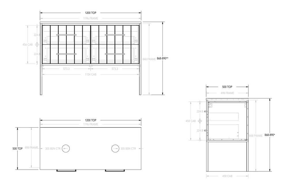 ADP Ivy All-Drawer Floor Standing Vanity