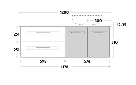 Marquis Gold Wall Hung Vanity - Wellsons