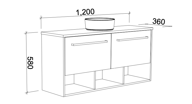 Timberline Karlie Wall Hung Vanity with SilkSurface Top & Basin - Wellsons