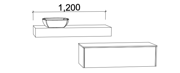 Timberline Milan Wall Hung Vanity with Above Counter Basin - Wellsons