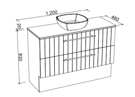 Timberline Henley Floor Standing Vanity with Above Counter Basin - Wellsons