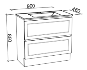 Timberline Nevada Classic Plus Floor Standing Vanity with Alpha Ceramic Basin Top - Wellsons