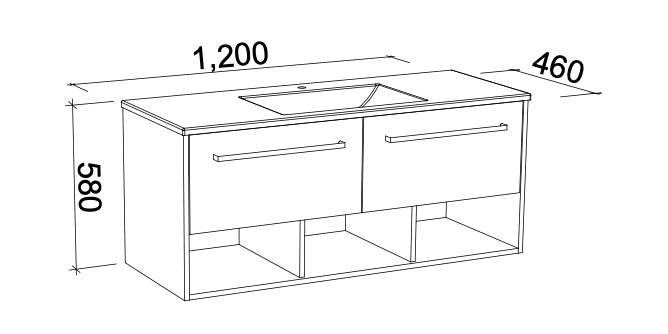 Timberline Kansas Wall Hung Vanity with Regal Acrylic Top - Wellsons