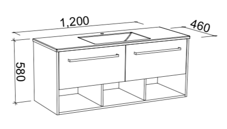 Timberline Kansas Wall Hung Vanity with Haven Top - Wellsons